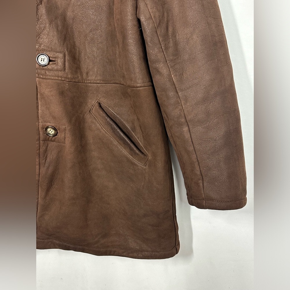 #2644 vintage leather mens jacket Made by PIEL Juan Pina size 52 - Picture 7 of 16